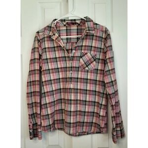 PrAna Gina Bora Bay Plaid Long Sleeve Top- Size Medium